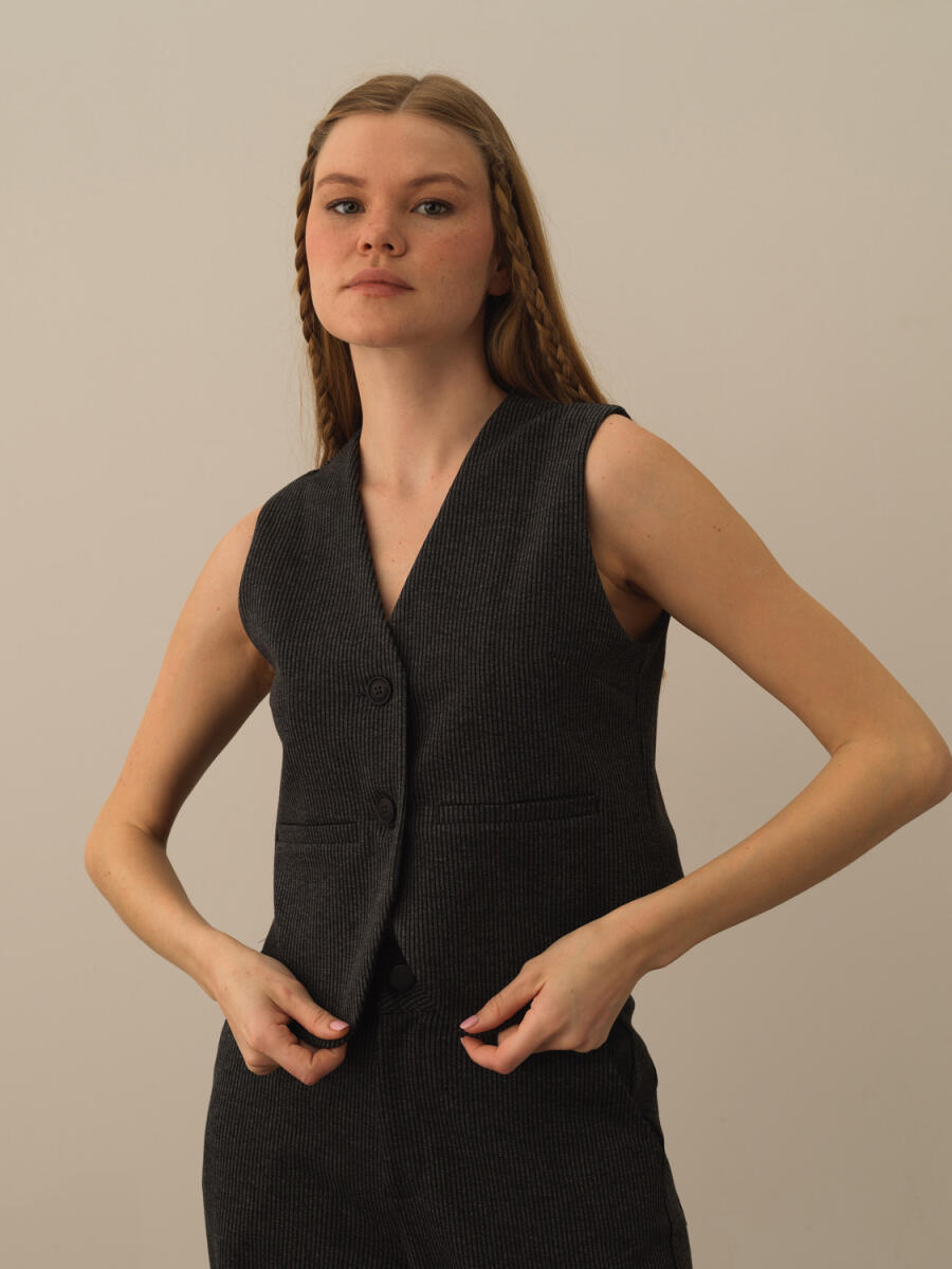 Cotton Regular Fit Vest - 1